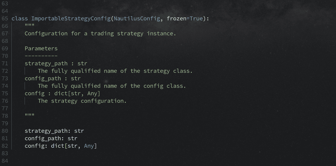 Original Python configuration screenshot showing strategy path, configuration path, and configuration fields